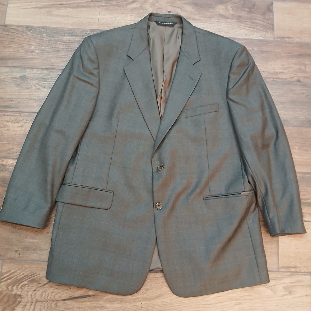 Ermenegildo Zegna Blazer Mens 46 Brown Plaid‎ Wool Coppley 2 Button Sport Coat